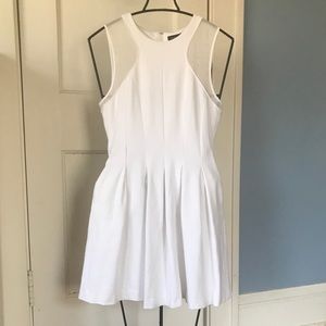 BR Mesh Inset Top Fit and Flare Dress